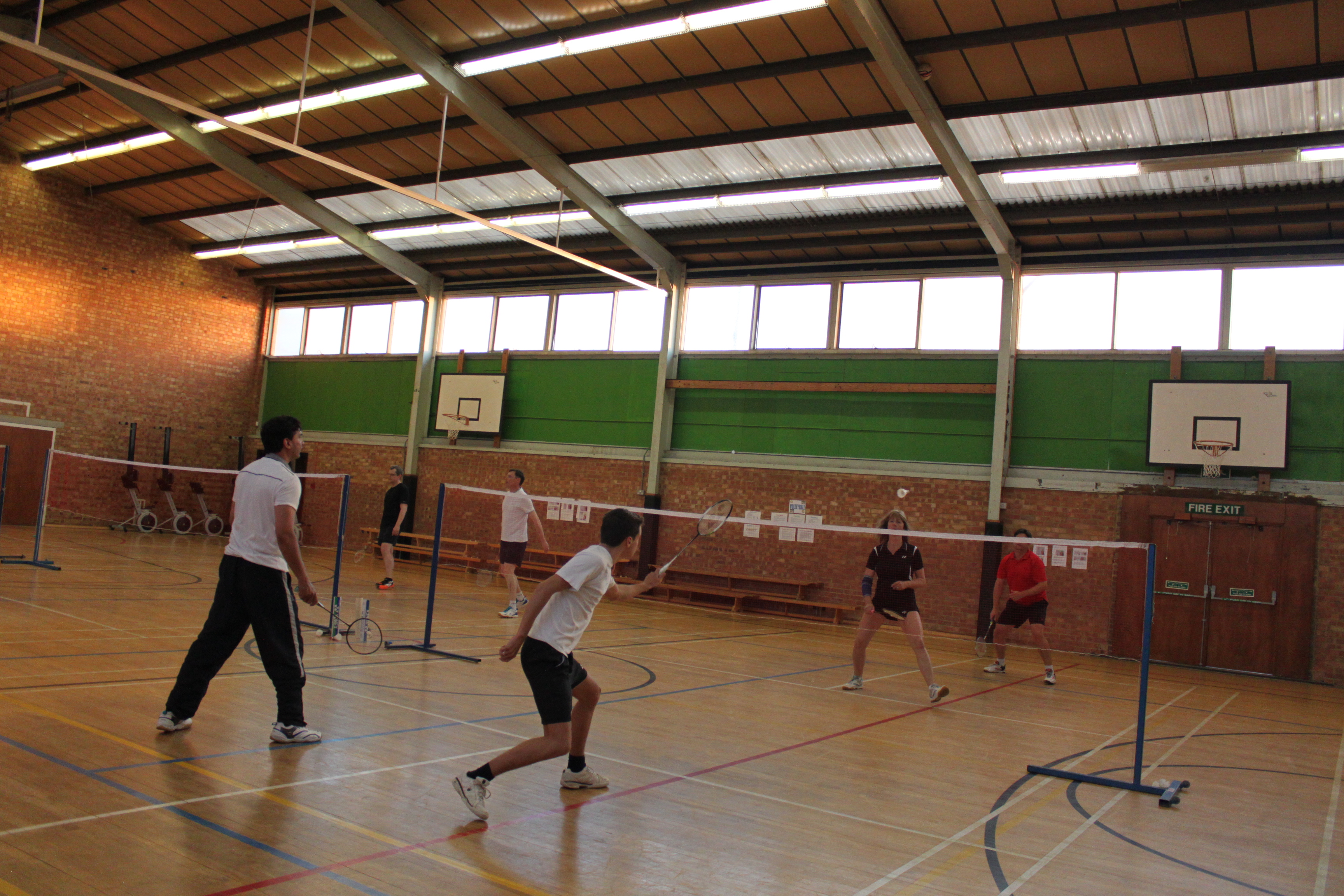 Badminton members with training at Trevelyan Middle School Windsor